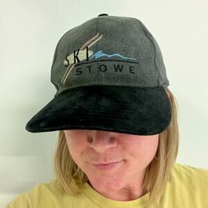 EXP Headwear vintage Ski Stowe Vermont suede baseball hat